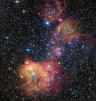 Emission nebula LHA 120-N 55 in the Large Magellanic Cloud.