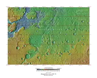 Topographical map of Margaritifer Sinus quadrangle