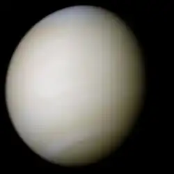 Venus in real colors, processed from clear and blue filtered images