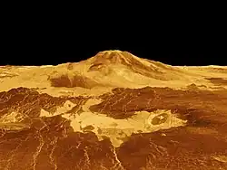 Maat Mons, Venus (radar imaging plus altimetry, 10x vertical exaggeration)