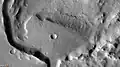 Delta in Rahe crater, as seen by CTX camera.  Note: this is an enlargement from the previous image of Rahe Crater.