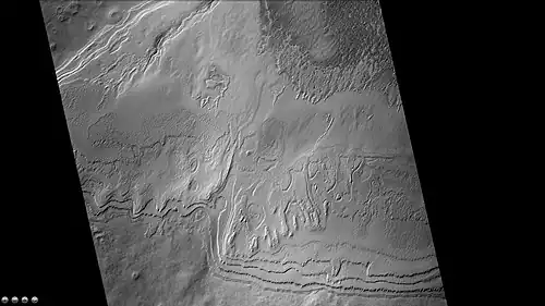 Layers in Rayleigh crater, as seen by CTX camera (on Mars Reconnaissance Orbiter).  Note: this is an enlargement of the previous image of Rayleigh crater.