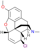 Chemical structure of beta-chlorocodide.