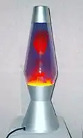 D. Lava lamp with interaction between dissimilar liquids: water and liquid wax