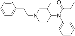 Chemical structure of 3-methylfentanyl.