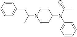 Chemical structure of alphamethylacetylfentanyl.