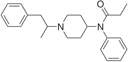 Chemical structure of alphamethylfentanyl.