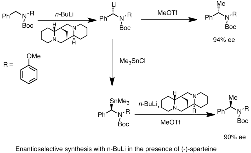 Asymmetric synthesis with nBuLi and (−)-sparteine