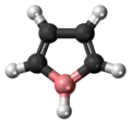 Ball-and-stick model of the borole molecule