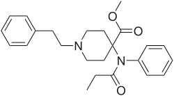 Chemical structure of carfentanil.