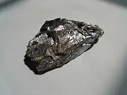Picture of silvery metal showing chromium.