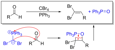 Step 2 in the Corey-Fuchs reaction, doing the Wittig to make the dibromoalkene