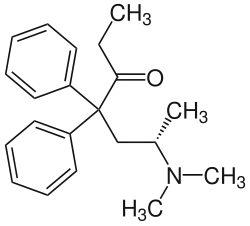 Chemical structure of dextromethadone.