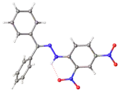 X-ray structure of DNP-derived hydrazone of benzophenone. Selected parameters: C=N, 128 pm; N-N, 138 pm, N-N-C(Ar), 119 pm