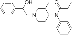 Chemical structure of ohmefentanyl.