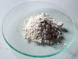 Glass plate with a pile powdered barium peroxide