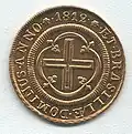 An 1812 gold 4000 réis coin from colonial Brazil