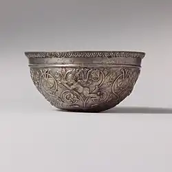 Ancient Greek gilded bowl; 2nd–1st century BC; height: 7.6&nbsp;cm, diameter: 14.8&nbsp;cm; Metropolitan Museum of Art