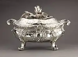 French Rococo tureen; 1749; height: 26.3&nbsp;cm, width: 39&nbsp;cm, depth: 24&nbsp;cm; Metropolitan Museum of Art