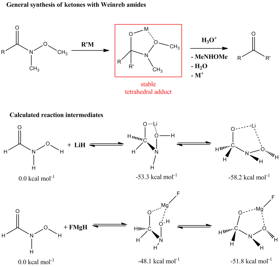 Weinreb ketone synthesis and tetrahedral intermediate stability