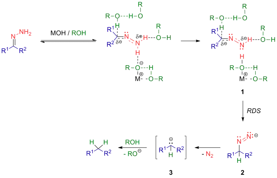 Scheme 4. Mechanism of the Wolff-Kishner reduction