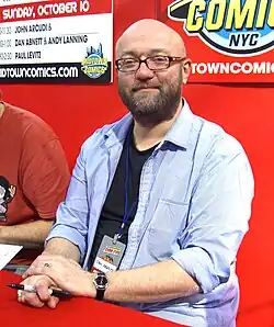 Abnett at the Midtown Comics booth at the New York Comic Con in Manhattan,10 October 2010