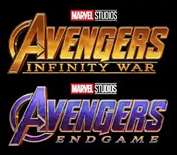 Avengers: Infinity War's logo with the logo for Avengers: Endgame below it