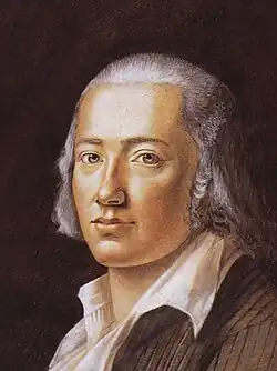 Painted portrait of Friedrich Hölderlin