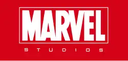 The typeface "Marvel" logo with "Studios" spaced out underneath on a red background.