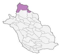 Location of Abadeh County in&nbsp;Fars&nbsp;province (top,&nbsp;purple)