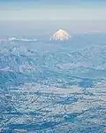 Areial view of tehran and damavand