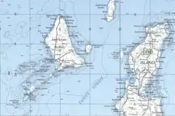 Map of Bantayan Island, with islands labelled