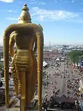 Batu Caves temple as seen from Lord Murugan statue