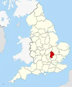 Bedfordshire shown within England
