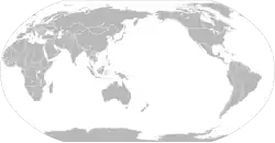 Pacific-centric map(more commonly used in East Asian and Oceania countries)