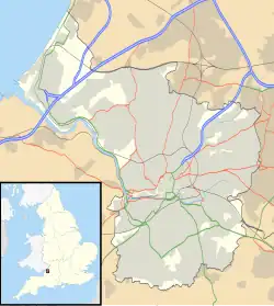 Bristol shown within England