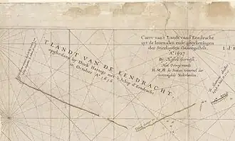 Part of Caert van't Landt van d'Eendracht that names Eendrachtsland