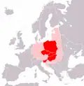 Map of Central Europe, according to Lonnie R. Johnson (2011):&nbsp;&nbsp;Countries usually considered Central European (citing the World Bank and the OECD)&nbsp;&nbsp;Countries considered to be Central European only in the broader sense of the term