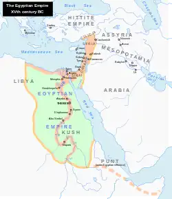 New Kingdom at its maximum territorial extent in the 15th century BCE