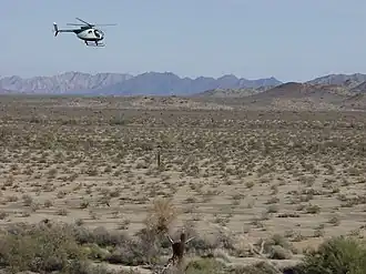 U.S. Border Patrol helicopter along El Camino del Diablo, Arizona–Sonora border, 2004