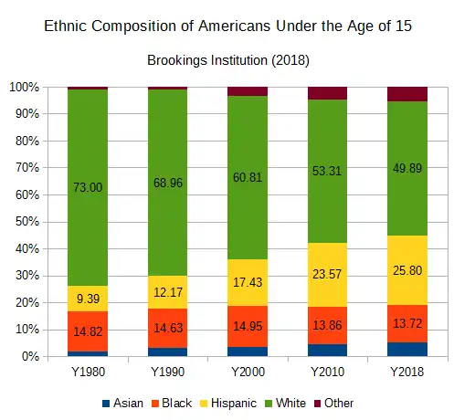 Ethnic minorities under the age of 15 have seen significant growth since the 2000s.