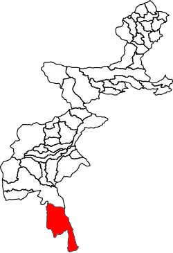 Location of Dera Ismail Khan Subdivision in the former Federally Administered Tribal Areas, Pakistan