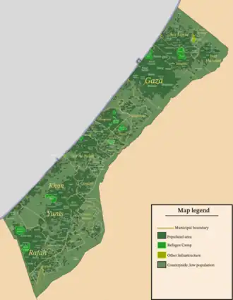 Map of the Gaza Strip