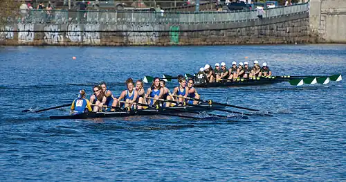 The Middlebury College rowing team in the 2007 Head of the Charles Regatta