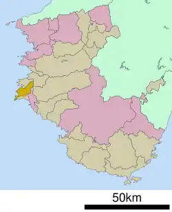 Location of Hidaka in Wakayama Prefecture