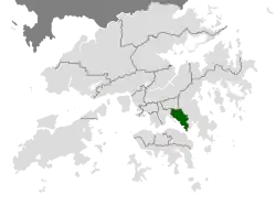 Location of Kwun Tong District within Hong Kong