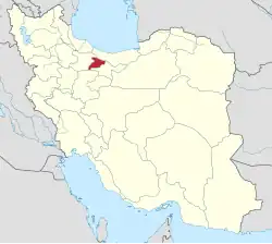 Location of Alborz province in&nbsp;Iran