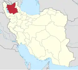 Location of East Azerbaijan province in Iran