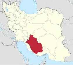 Location of Pars province within Iran