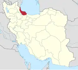 Location of Gilan province in&nbsp;Iran